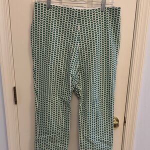 Green and White Patterned Pants